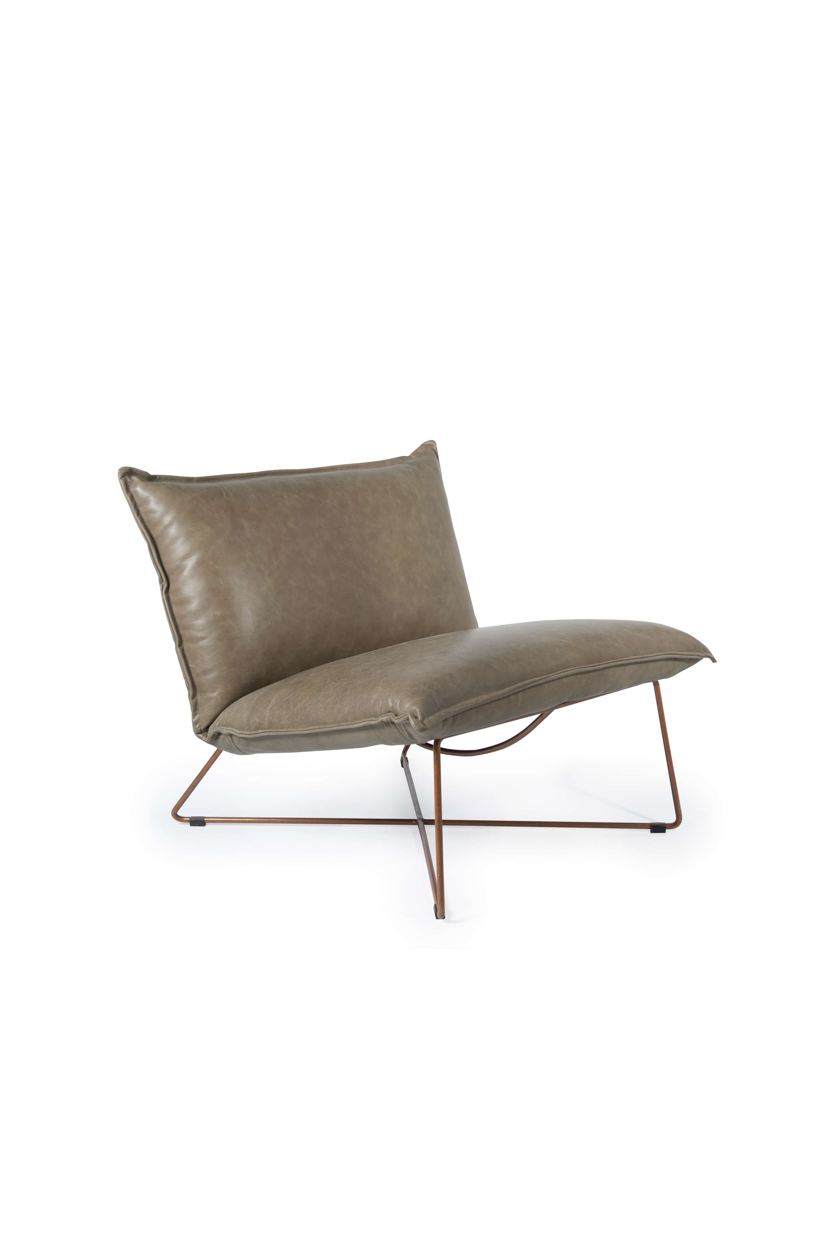 Earl Chair Without Arm Copper Frame Royal Grey Oblique