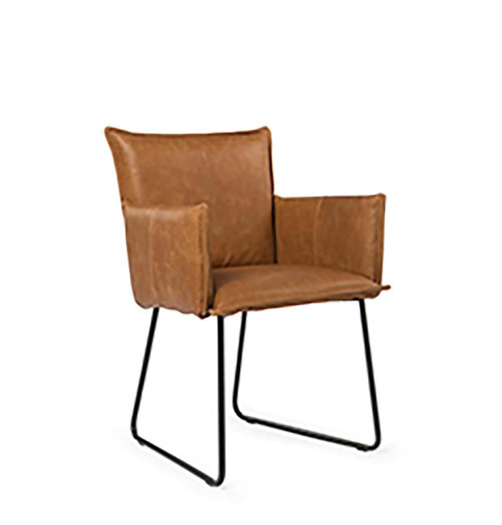 Duke Dining Chair With Arm Bonaza Tan Oblique (2)