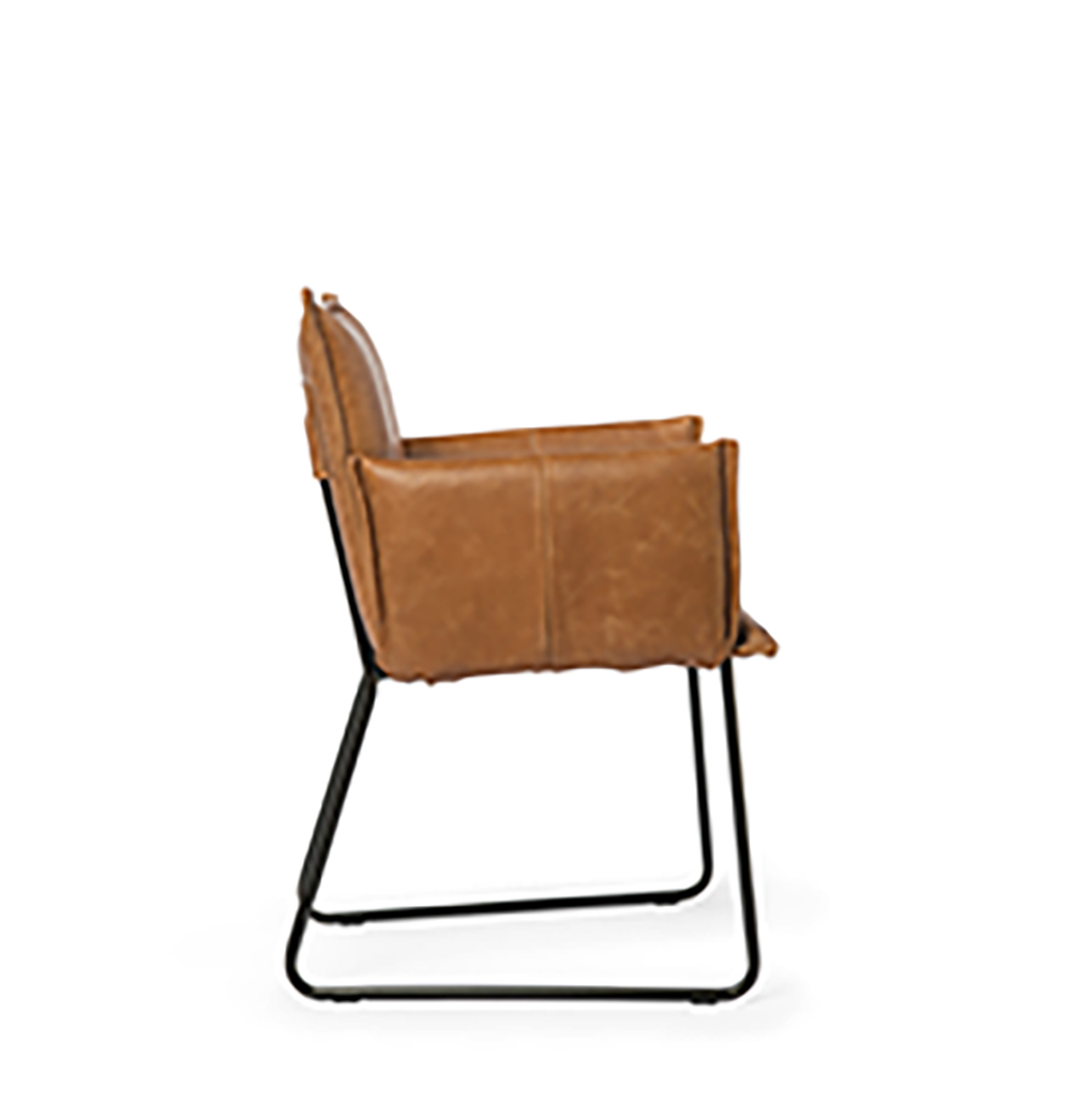 Duke Dining Chair With Arm Bonaza Tan Side
