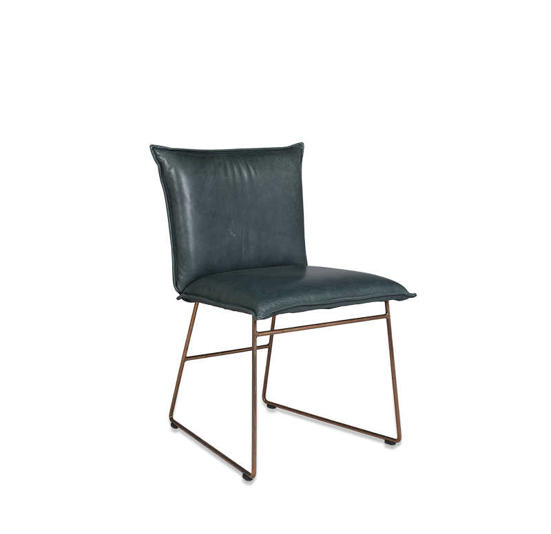 Duke Diningchair Without Arm, Frame Copper, Luxor Navy Blue Pers Kopiëren