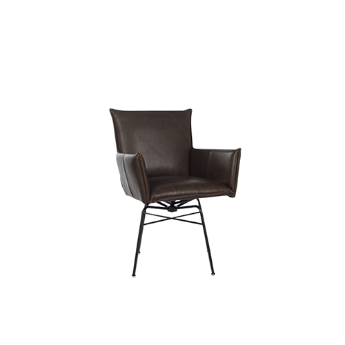 Sanne Diningchair With Arm Swivel Luxor Grey Oblique