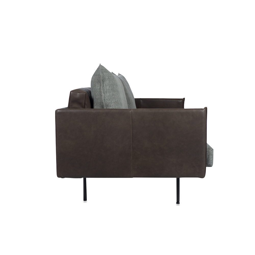 Jazz Sofa With Arm, Bonanza Grey Aurula Stone Side